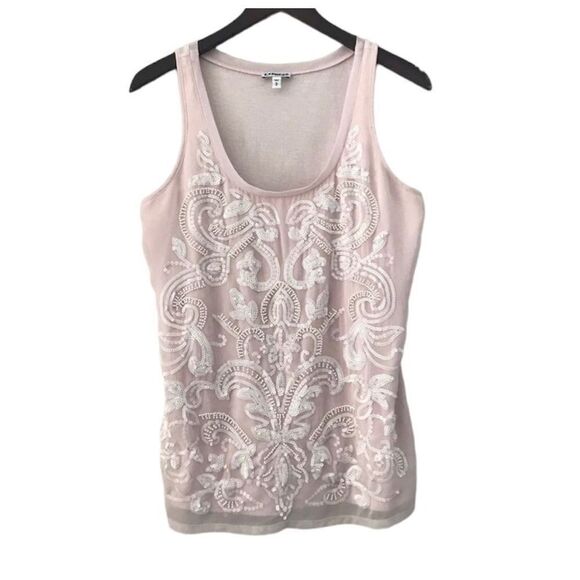 ✨Express Blush Pink Paisley Sequins & Beaded tank top✨ - Picture 2 of 5